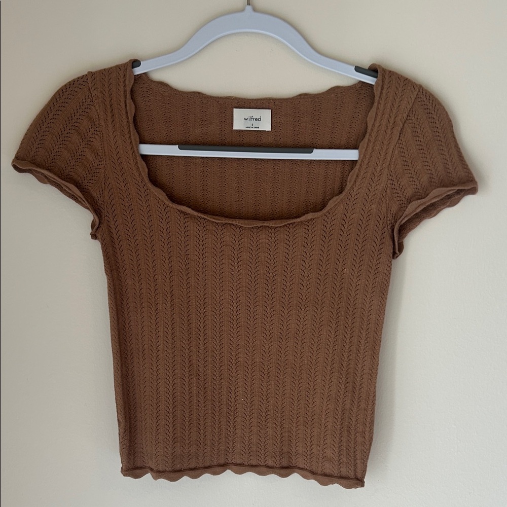 Wilfred Brown Knit Top